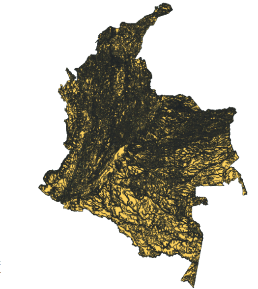 Mapa del tipo de suelos de Colombia. 