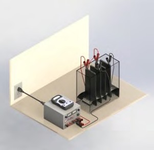 Montaje experimental para el proceso de electrocoagulación