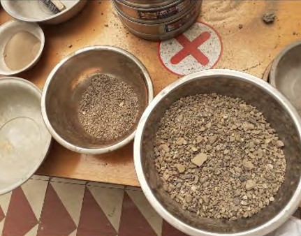 Recipientes utilizados para la organización del material