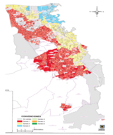 Estratificación socioeconómica de Ciudad Bolívar.