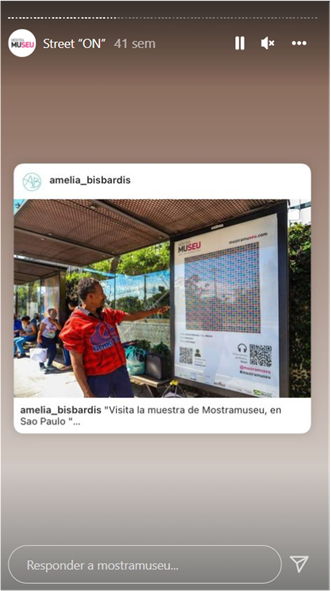 Historia de Instagram de Mostra Museu
que comparte
los posteos de personas que
etiquetaron a la cuenta