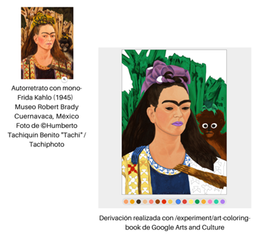  Autorretrato
con mono, de Frida Kahlo: original y derivaci&oacute;n a partir de juego