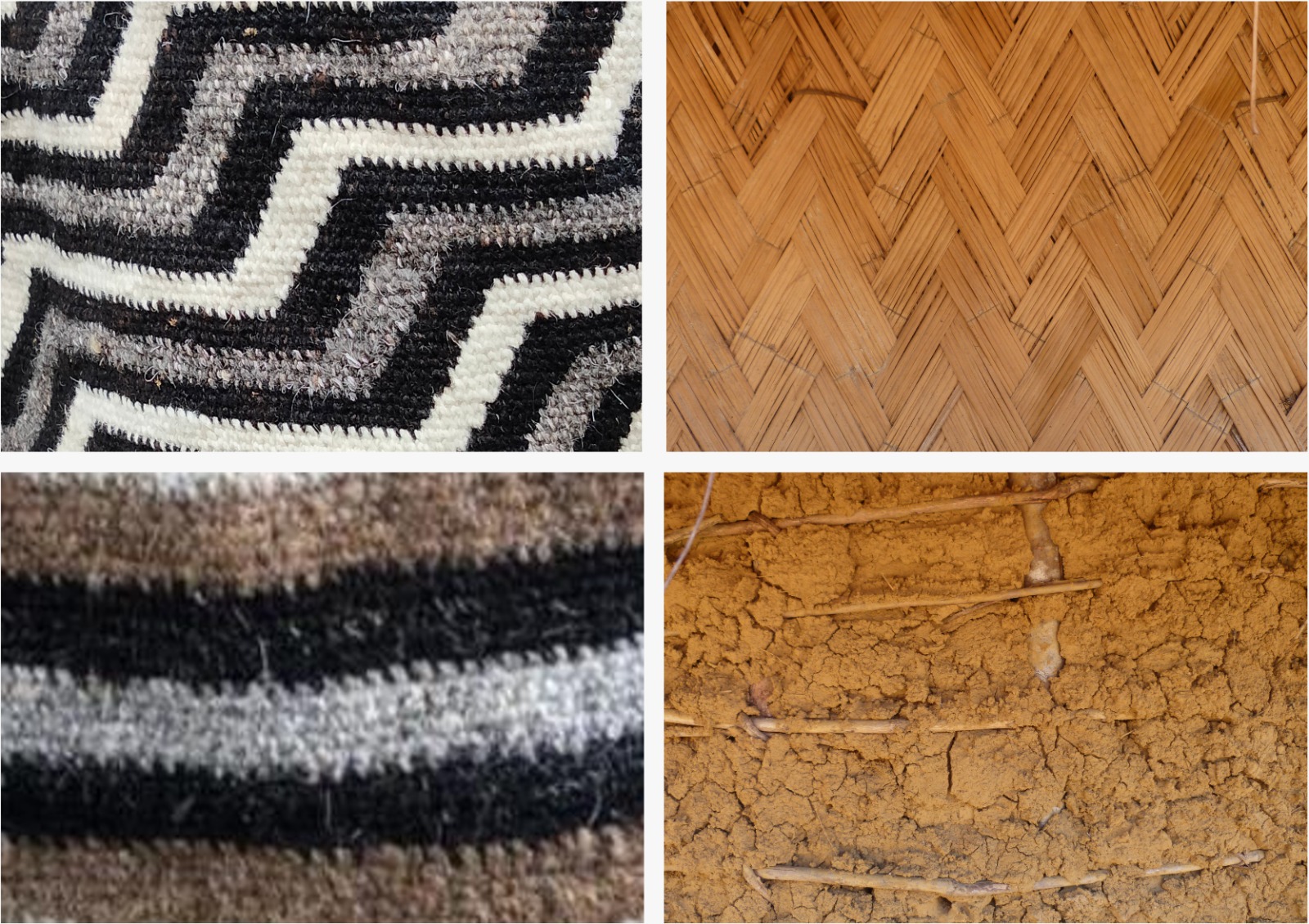 Texturas de las kankuruas y las mochilas
